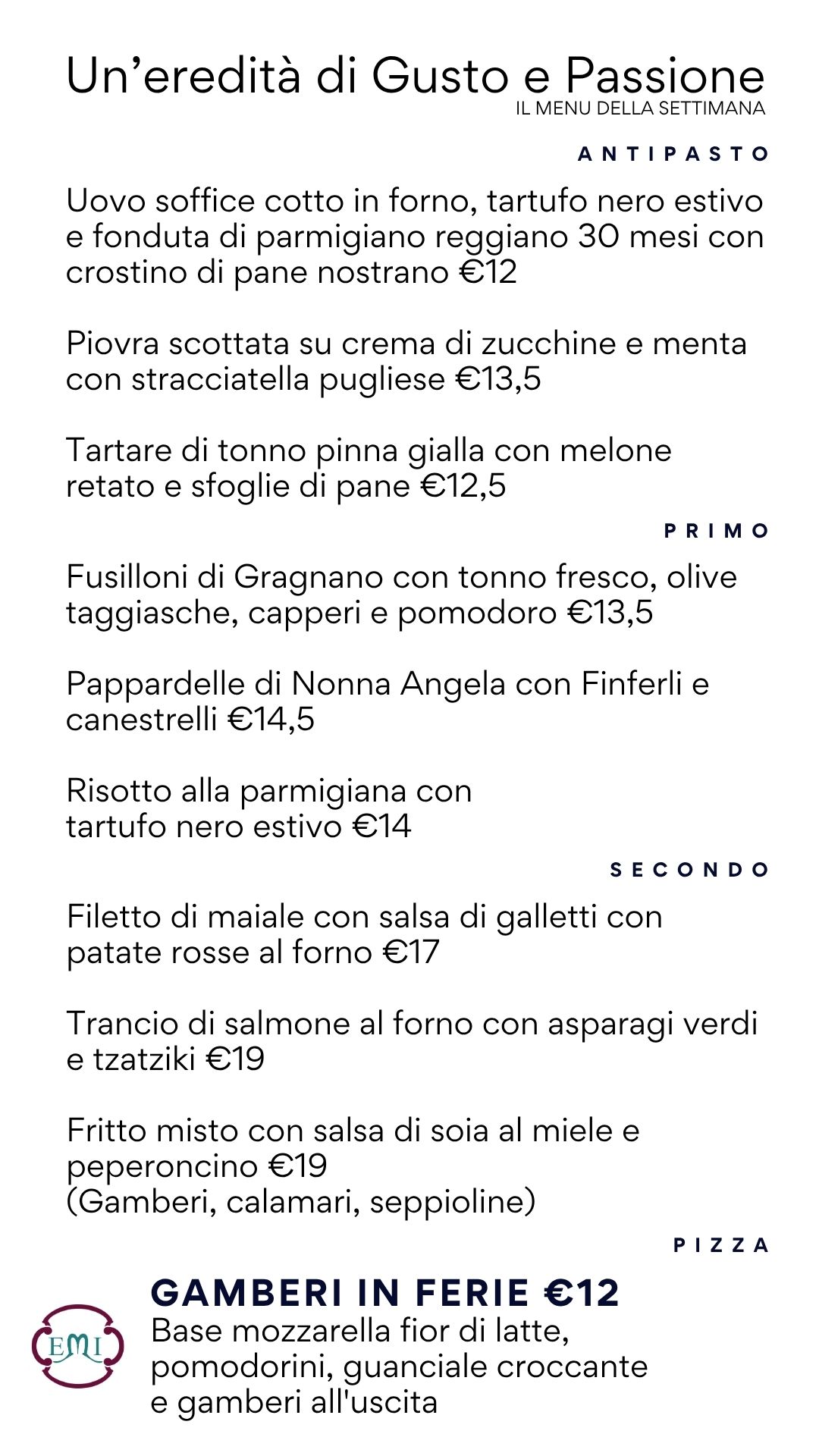 menu 2526 def (La tua storia) Ristorante Hotel Emi Pizza