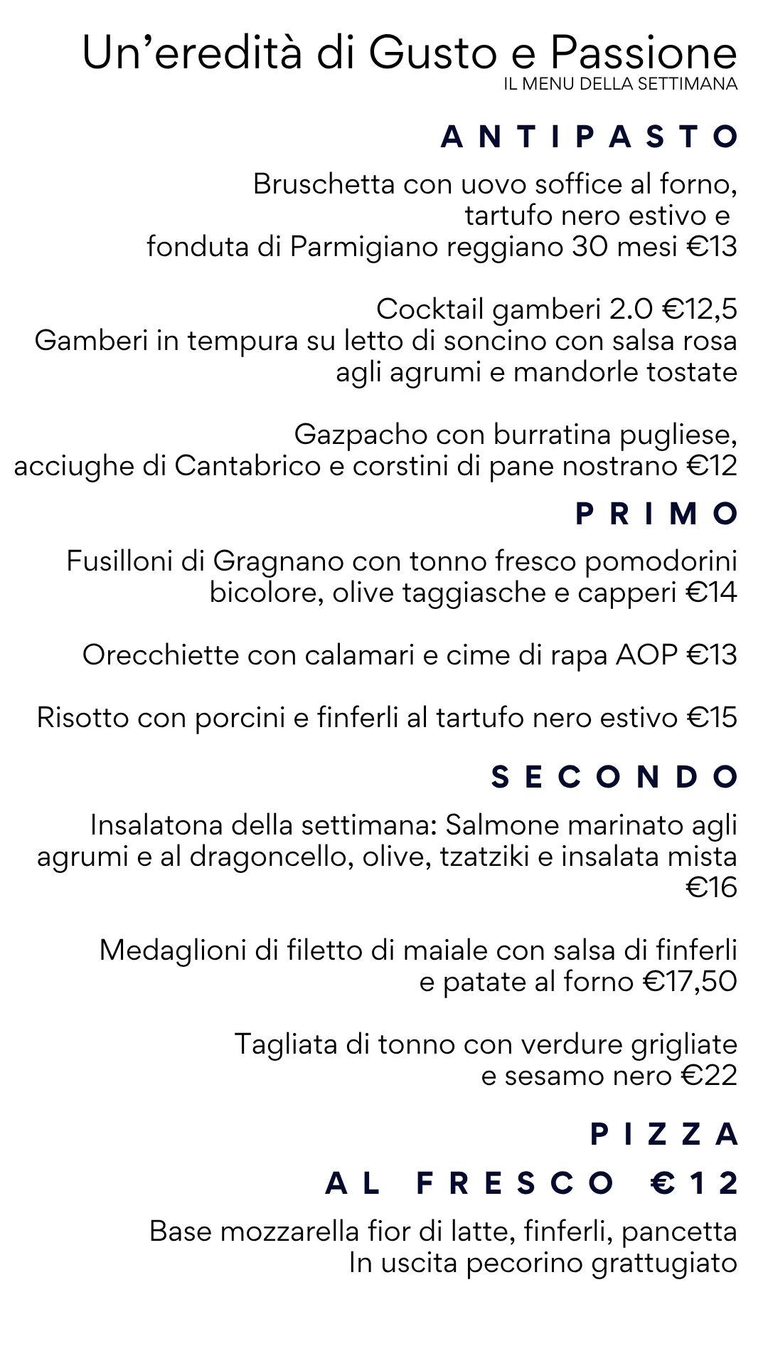 menu 2526 Ristorante Hotel Emi Pizza